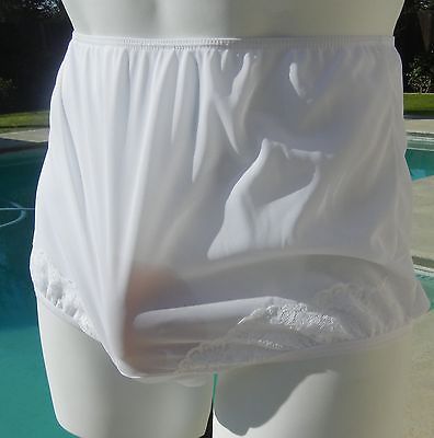 SHEER NYLON DIXIE BELLE #1232 SIZES WHITE CROSSDRESS PANTIES FOR MEN
