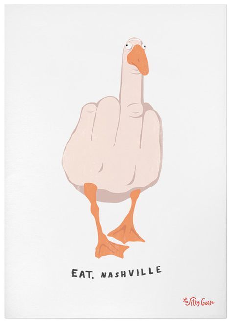 The Silly Goose Illustration Humourous Painting Stickerdesign