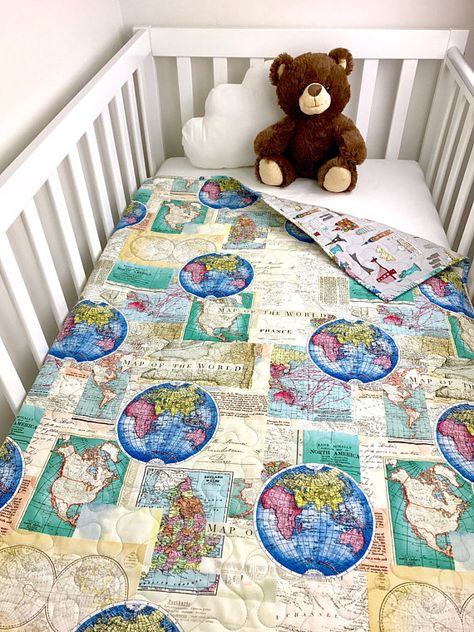 Transportation Crib Quilt Animals Having Fun Traveling All Over