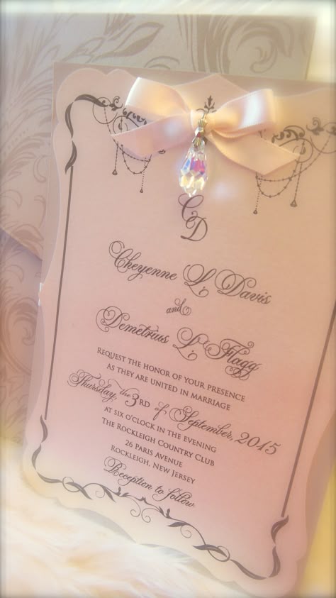 Versailles blush \ gold hanging crystal wedding invitation xo - fresh formal invitation to judges Versailles blush \ gold hanging crystal wedding invitation xo - fresh formal invitation to judges
