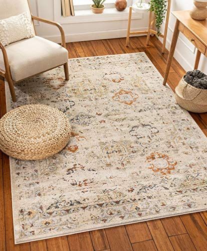 7'10 x 10'6 Well Woven Kellie Cream Vintage Oriental Pattern Area Rug 8x11 7'10 x 10'6 Well Woven Kellie Cream Vintage Oriental Pattern Area Rug 8x11