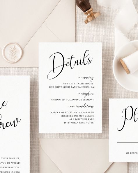 Modern wedding calligraphy DIY wedding suite Brush font calligraphy b8 Minimalist wedding invitation set Wedding invitation template kit