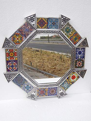 Amazon Com Stone Beam Vintage Look Octagonal Hanging Wall Mirror Decor 25 5 Inch Height Antique White Home Boho Mirrors Hanging Wall Mirror Mirror Decor