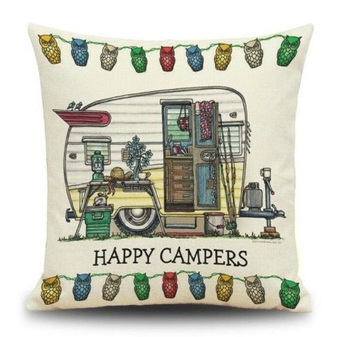 Online Shopping Bedding, Furniture Happy Camper Printing Throw Pillow Case