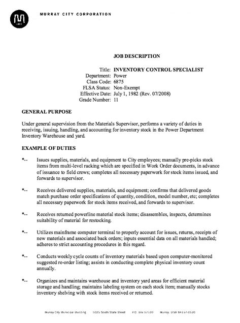 Inventory Specialist Job Description Resume - http\/\/resumesdesign - resume for quality control inspector Inventory Specialist Job Description Resume - http\/\/resumesdesign - resume for quality control inspector