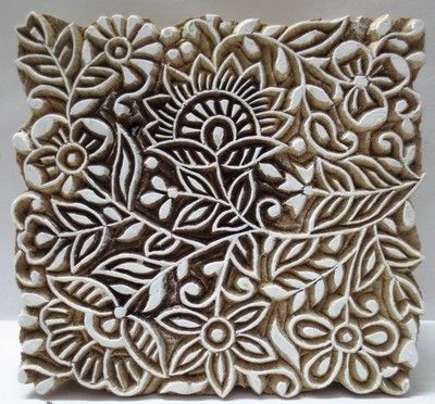 Floral Motif Stamp Textile Stamp Wooden Block Wooden Stamp Pottery Stamp Indian Wood Stamp Wooden Printing Block