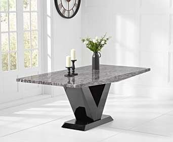 Verbier 200cm Grey V Pedestal Marble Dining Table Mesa Sala De Jantar Mesa De Marmore Mesa Sala