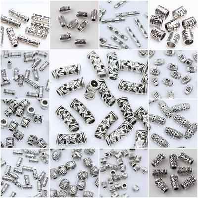 20/50/100pc Tibetan Silver Loose Tube Spacer Beads Charms Jewelry Making DIY 20/50/100pc Tibetan Silver Loose Tube Spacer Beads Charms Jewelry Making DIY