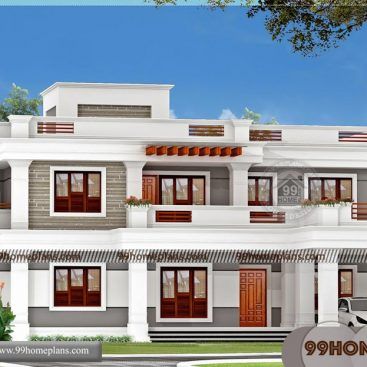 1445 Sq Ft 3 Bedroom Flat Roof Home Design Duplex House Design Indian Home Design Small House Design
