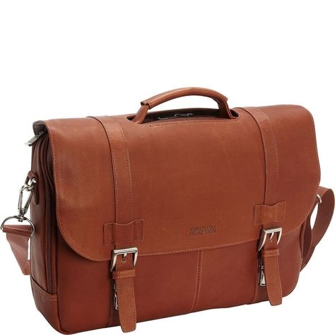 Kenneth Cole Reaction Colombian Leather Dual Compartment Flapover 15.6/" Laptop
