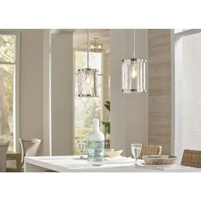 Kichler Marita Brushed Nickel Transitional Clear Glass Cylinder Mini Pendant Light Com In 2021 Modern Kitchen Lights Island Lighting - Kichler Marita Brushed Nickel Transitional Clear Glass Cylinder Pendant Light
