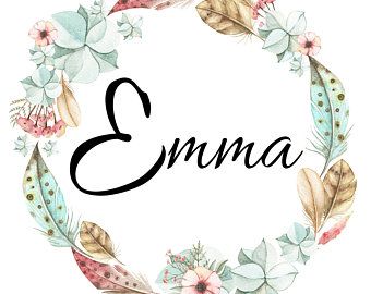 photo Emma Watercolour Emma Name Art pastel walls succulent wall art printable