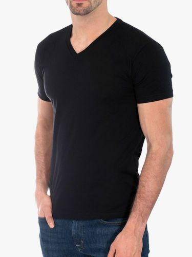New Men/'s Gem Rock Solid Black Crew Neck T-Shirt Size 4X-Large Brand New!
