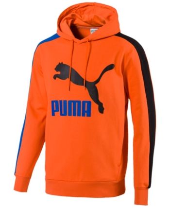 Puma Men S Classics Logo T7 Hoodie Orange L Hoodies Puma Mens Men Sweater