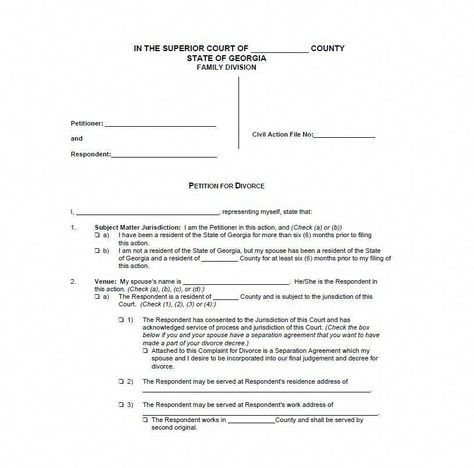 printable sample divorce documents form salvabrani
