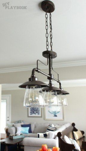 Farmhouse Pulley 3 Light Industrial Chandelier Kitchen Dining Room Lighting Iron Farmhouse Pulley 3 Light Industrial Chandelier Kitchen Dining Room Lighting Iron