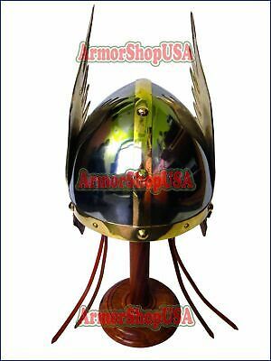 Medieval Knight Viking Helmet Armor Winged Norman Helm Fully Wearable w// Liner
