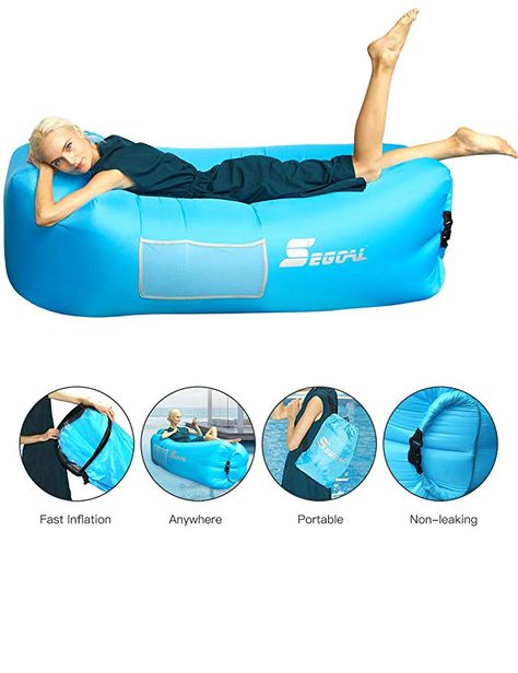 Camping,Pool and Beach iRegro Inflatable lounger Waterproof inflatable Sofa with Storage Bag Air Sofa lounger Hammock with Headrest Inflatable Couch Fit for Travelling