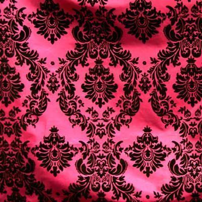 20 Yards Pink Brown Flocking Damask Taffeta Velvet Fabric 58/" Flocked Decor