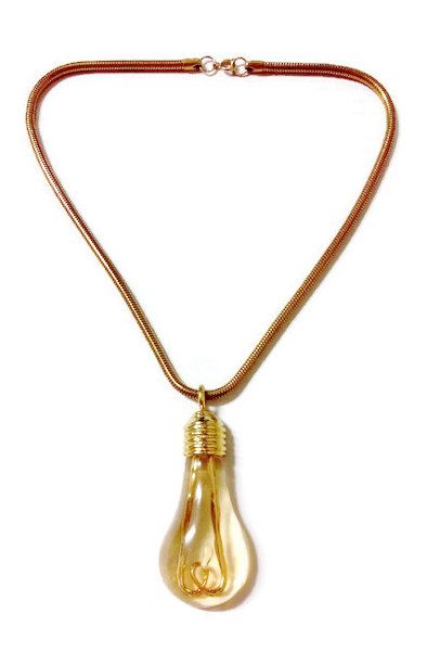 Vintage Large Resin Light Bulb Pendant Necklace Vintage Large Resin Light Bulb Pendant, Light Bulb Pendant Necklace