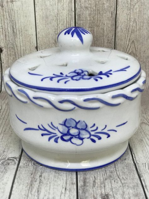 Hand-painted Decorative Traditional Portuguese Ceramic Sugar Bowl #176