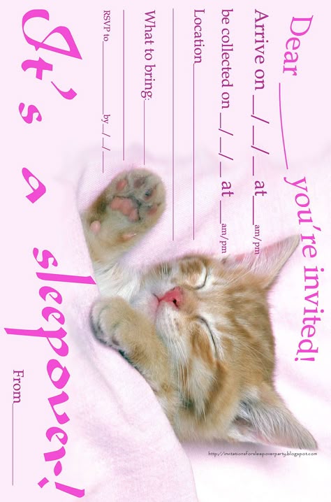 kitten party invitations