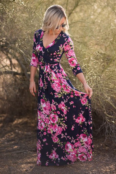 Ladies Red Poppy Print Wrap Neck Mid Length Summer or Beach Dress Size 8-22