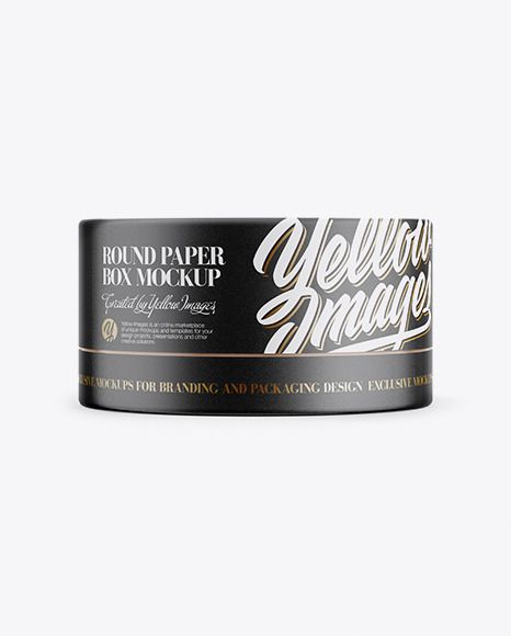 Download Glossy Round Paper Box Mockup FrontView Download Glossy ...