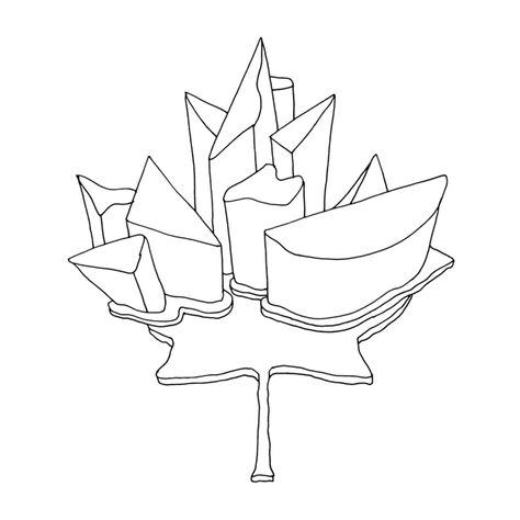 Canadian Maple Leaf Colouring Page by Donald Lee | Leaf coloring page
