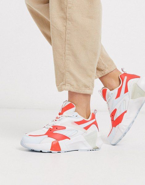 Reebok Aztrek Double Sneakers In White And Orange Silver Reebok Sneakers Shoes Activewear Reebok Aztrek Sneakers Reebok