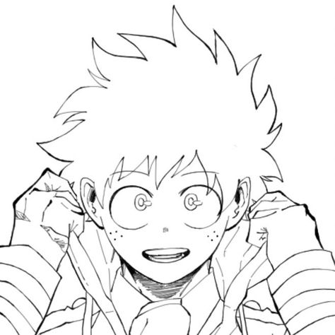 angry midoriya coloring page
