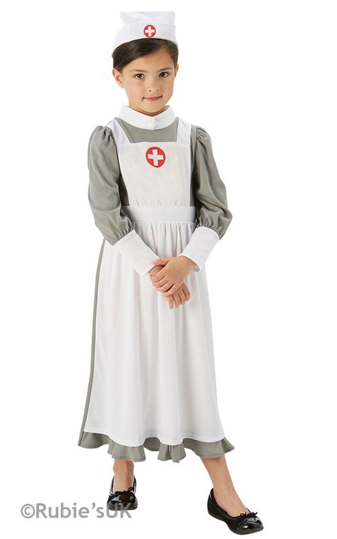 Ladies World War 1 WW1 Nurse Fancy Dress Florence Nightingale Costume Victorian