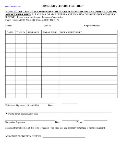 Court Ordered Community Service Form community service hours - community service form Court Ordered Community Service Form community service hours - community service form