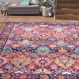 Shetucket Oriental Blue Pink Orange Area Rug Area Rugs Rugs Ceramic Garden Stools