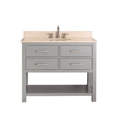 Highland Dunes Dufresne 42 Quot Single Bathroom Vanity Set Top Finish Galala Beige Marble Single Bathroom Vanity Single Sink Bathroom Vanity Bathroom Vanity