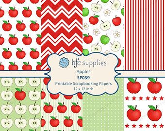 3 New sheets MINI Red and Green APPLES Fruit Scrapbook 300 Stickers
