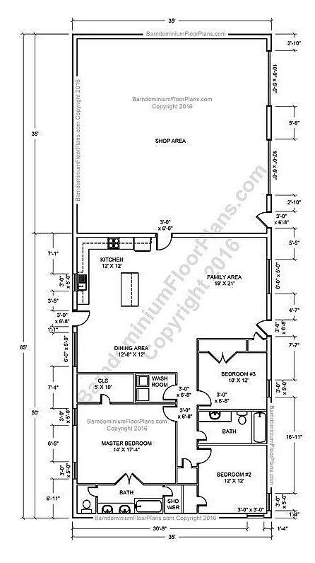 The 5 Best Barndominium Shop Plans With Living Quarters Barndominium Floor Plans Barn Homes Floor Plans Metal House Plans pinterest