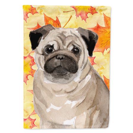 Fawn Pug Fall Flag Canvas House Size Fall Garden Flag Fawn Pug