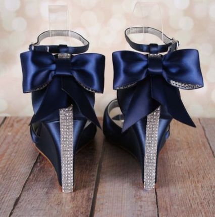 Wedding Shoes Navy Blue Wedges Bridal Heels Navy Wedges Blue Wedges Bridal Heels Bridal He Blue Bridal Heels Wedding Shoes Wedge Blue Navy Wedding Shoes