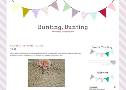 Blogger Candy Free Blo Templates Bunting Blog Blogger Blo Templates