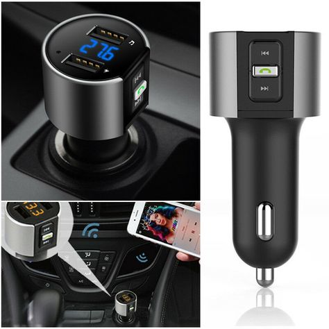 Kabellos Kfz Bluetooth Fm Transmitter MP3 Radio Adapter Auto Kit 2USB Ladegerät