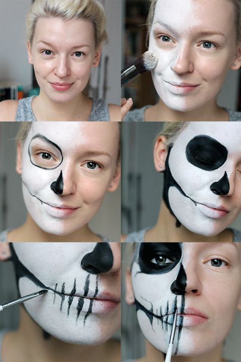 halloween gesichter schminken anleitung