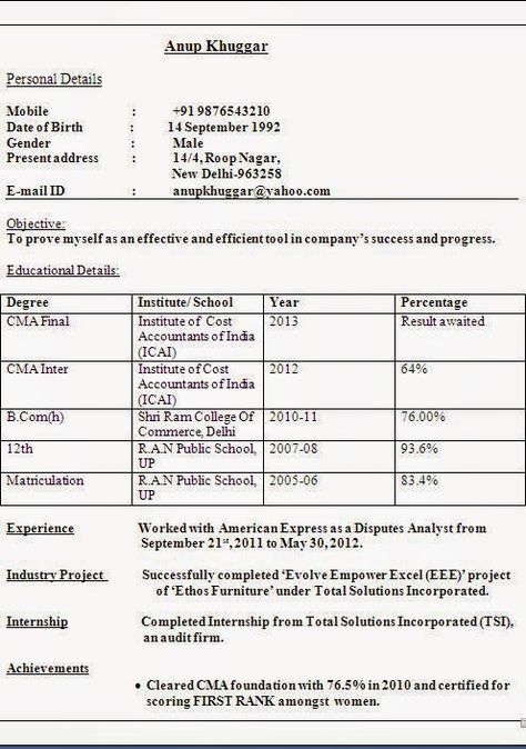 example of a resume format Sample Template Example ofExcellent - career resume format example of a resume format Sample Template Example ofExcellent - career resume format