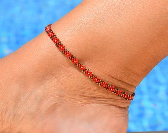 Beading Macrame Boho Daisy Bracelet Anklet wear Ankle or Wrist