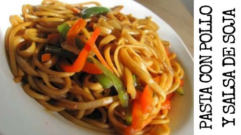 Pasta Con Pollo Y Salsa De Soja Receta Con Imágenes Pasta Con Pollo Salsas Para Pastas Recetas De Pastas