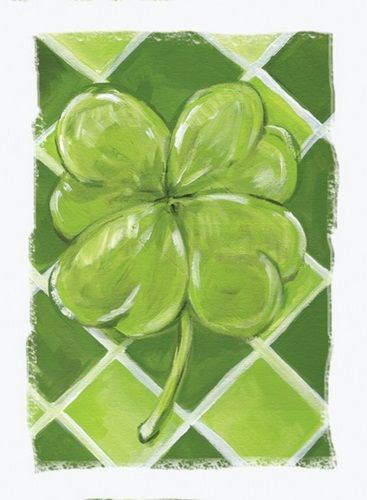 Lucky Clover In 2021 Clover Painting Saint Patricks Day Art Green Paintings