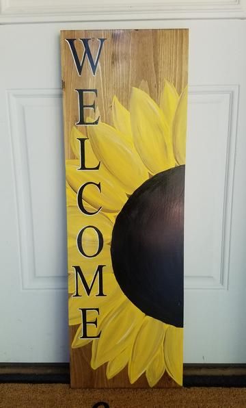 Welcome Sunflower ~ Wooden Porch Sign