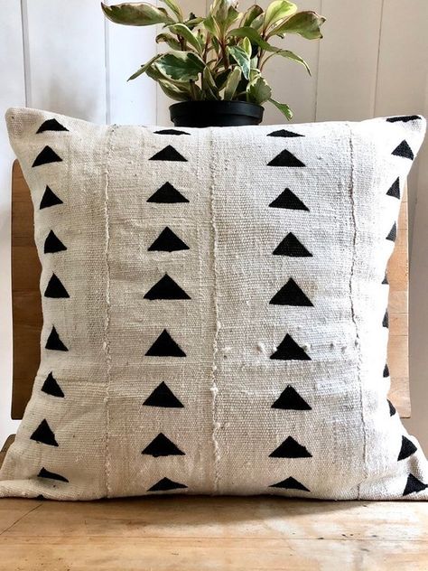 African mudcloth pillow sham, Mali Kilima Bogolan Mudcloth Pillow Cover by