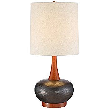 Rivet Mid Century Curved Brass Table Lamp 21 7 H And Walnut Com Modern Lamps Wood Table Lamps Lamp Wood, Rivet Mid Century Modern Curved Brass Table Desk Lamp