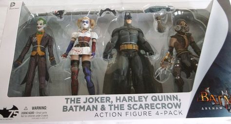 ARKHAM ASYLUM HARLEY JOKER BATMAN SCARECROW ACTION FIGURE 4 PACK